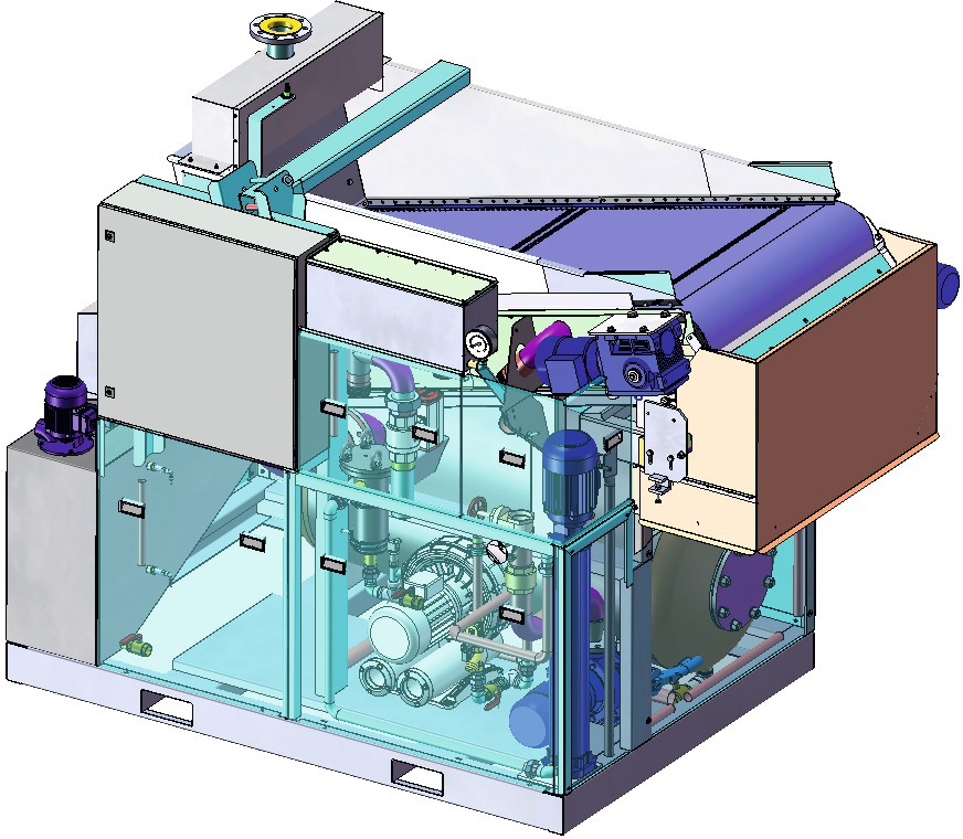 Improved dewatering of sludge with a Leiblein vacuum belt filter