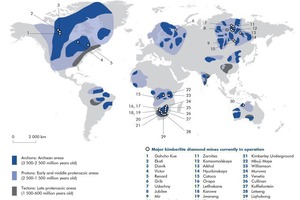  1	Wichtigste Diamantminen • Most important diamond mines 