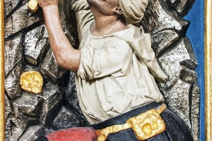  3 	Annaberg(-Buchholz), St. Annenkirche: Detail von der Bergmannskanzel des Bildhauers Franz Maidburg, 1516 St. Anne’s, Annaberg-Buchholz: detail of the Miner Pulpit by Franz Maidburg, 1516  