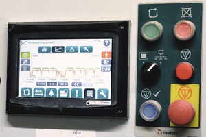  3	Einfache Einstellung des Brechers mit der Metso IC50C-Prozesssteuerung mit informativem Farbdisplay Easy adjustment of the crusher with the Metso IC50C process control with informative colour display 