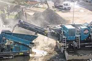  PT R 400X bei Grabowski im Einsatz mit Powerscreen Warrior 1400X und Windsichtung PT R 400X in operation at Grabowski with Powerscreen Warrior 1400X and air separation 