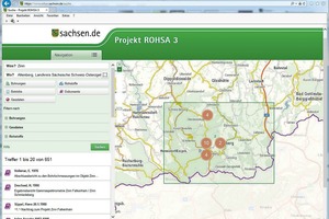  2	Die Recherche nach sächsischen Rohstoffdaten kann bequem über eine für das Projekt ROHSA 3 entwickelte Suchmaschine erfolgen: https://www.rohsa.sachsen.de/sucheResearch on Saxony’s raw material data can be performed comfortably with a search engine developed for the ROHSA 3 project: https://www.rohsa.sachsen.de/suche 