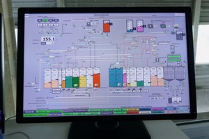  Überwachungsmonitor für Füllstände sowie alle beteiligten Aggregate # Supervision monitor for filling levels and all the machine elements involved 