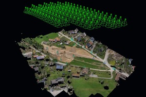  1	Eine Punktewolke von einer Erdbaustelle, aus der auch digitale Gelände	modelle für die Maschinensteuerung erstellt werden können	A point cloud of an earthwork from which digital terrain models can be 		generated for machine control 