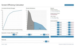  RHEWUM Siebeffizienz-Rechner • RHEWUM Screen Efficiency Calculator 