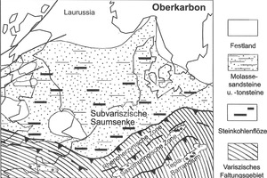  <div class="bildtext">4 Nordwest- und Mitteleuropa im Oberkarbon [50, S. 176]<br />North-west and Central Europe during the Upper Carboniferous [50, p. 176]</div> 