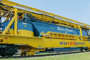  3 Bahnschotteraufbereitung mit Leiblein Kratzband-Schrägklärer • Processing railway ballast with a Leiblein scraper belt lamella separator 