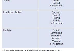  31 Maceralgruppen und Macerale [19,20,54] # Maceral groups and macerals [19,20,54] 