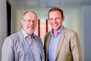  Dr. Heiner Marx (links im Bild), Vorstandsvorsitzender der K-UTEC AG Salt Technologies, und Dr. Markus Pfänder, Vorstand # Dr. Heiner Marx (at left), CEO of K-UTEC AG Salt Technologies, with Dr. Markus Pfänder, Director 