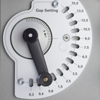  Zero-point and grinding gap adjustment with millimetre accuracy 