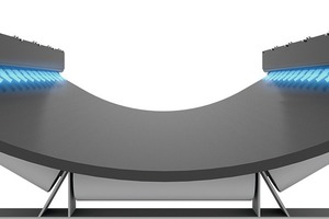  3 Air is sucked in between the diagonally oriented lamellas of the left and right side AirScrape elements from outside to the belt center 