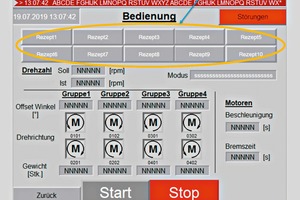  6 Display with recipe selection 