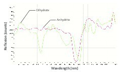  9 First derivative of NIR spectra for dihydrate and anhydrite 