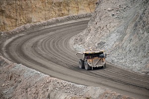  3 Haul truck at mine site, US: Miners are increasingly switching from traditional diesel-powered fleet to battery-powered load and haul, which can use lower emissions energy 