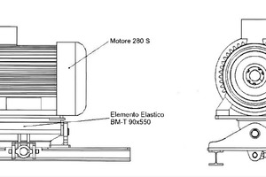  1 Drawing of the customised elastic motor support 