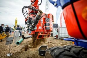  Suction dredger in use for excavating the soil or returning the earth masses  