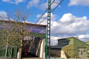  <div class="bildtext">3	Förderleitungsverlauf in Soltau überwindet ca. 65 m Distanz zwischen Trocknungsanlage und Lagerhalle</div> 