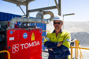  3 Scott Green, Process Enhancement Coordinator, in front of the TOMRA PRO Secondary LASER sorter 