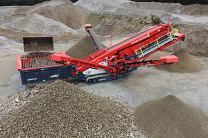  3	Zwei Inline-Dreideck-Siebkästen mit gleich großen Siebdecks bieten jeweils 9 m3 Siebfläche 