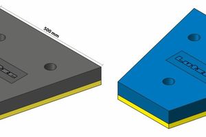  3	3-D drawing LMS modular system RU60 rubber (black) and PU (blue). Also available in rubber/ceramic and polyethylene 