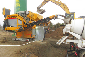  3	With the equipment for the production of liquid soil, a certain corresponding amount of water is additionally transferred in parallel into the truck mixer 