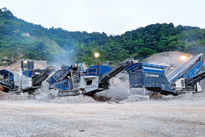  1	The jaw crusher MOBICAT&nbsp;MC120&nbsp;Z&nbsp;PRO, the cone crusher MOBICONE&nbsp;MCO&nbsp;11&nbsp;PRO and the screening plant MOBISCREEN&nbsp;MS&nbsp;953&nbsp;EVO form the plant train 