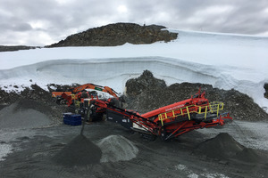  2	Die Sandvik-Anlagen zerkleinern und sieben abrasives Grandiorit-Material 