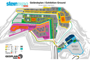  1 	Der aktualisierte Geländeplan verrät, dass sich der steinexpo-Mottobereich „Quarry Vision“ noch einmal fast verdoppeln konnte 