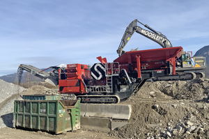  3	First test on the Tauern motorway: The SBM JAWMAX 450 crushing rock material and excavated concrete 