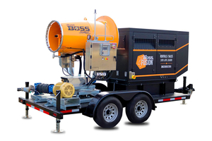  1 	Der DustBoss® DB-45 Surge® Fusion verfügt über ein Aggregat auf einem mobilen Wagen für mehr Vielseitigkeit 