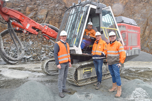  6	Completely satisfied, because there is something for everyone: from Sandvik Dealer Ralf Ogroske to Drill Operator Alexander Kremser, and Bernd Eiding, Senior Operations Manager at BAG, to Ekkehard Bolle, Sales Manager for Tool Systems at Sandvik (from left to right) 