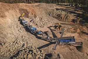 	The mobile plant train deployed in Brazil consists of a MOBICAT MC 110 EVO2 jaw crusher, a MOBICONE MCO 90 EVO2 cone crusher and a MOBISCREEN MSC 953 EVO classifying screen 