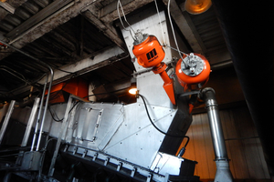  	Air cannons deliver a controlled burst of compressed air to dislodge material buildup 