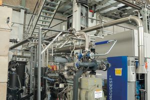  	During wet cleaning in a closed water circuit, the binder components are washed out, bound in the sludge, and disposed of 