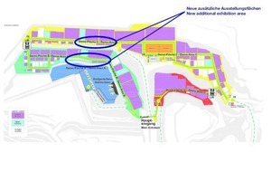  There is a plus of a net area of 1000&nbsp;m² for the steinexpo 2017 in the quarry of MHI at Nieder-Ofleiden due to the unexpected quicker progress of extraction activities. Thus, 40&nbsp;additional stands can be offered on areas B and C 