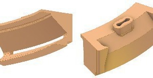  19 Stator segment with standing support members and wear pattern 