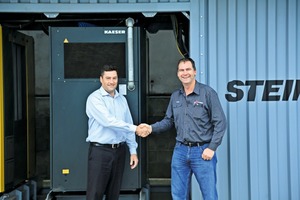  2 STEINERT Australia's General Manager, Johan van Zyl (left) with Blake Stanley from Ore Sorting Australia Pty Ltd  