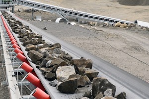  Following the first crushing stage with the jaw crusher C150, conveyor systems transport the basalt material to the secondary and tertiary crushing stage 