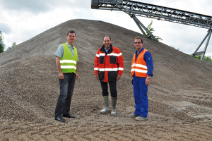  V.l.n.r.: Frank Hergenroether (Technischer Leiter KANN Baustoffwerke), Hubertus Kirschbaum (Sandvik Construction), Michael Kocks (Betriebsleiter KANN Baustoffwerke) 