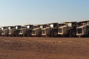  50&nbsp;biegesteife Muldenkipper von Terex Trucks im Einsatz in Phosphat-Minen in Jordanien 