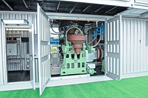  2 Sämtliche Komponenten der CGP<sub>mobile</sub>-Anlage sind in ISO-Seecontainern installiert ● All the components of the CGP<sub>mobile</sub> plant are installed in ISO sea containers<br /> 