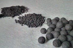  2 Coal granulation (left to right: dust, small-size granulate, large-size granulate) 