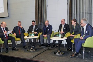  Panel discussion featuring Dr. Thomas Rummler, Dr. Sabine Langkau, Prof. Markus Reuter, Dipl.-Ing. Peter Hoffmeyer, Dr. Alexander Gosten, Dr. Christian Hagelüken and, chairing, Prof. Daniel Goldmann (from right) 