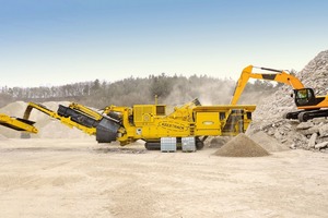  Das Topmodell der Keestrack Prallbrecher-Baureihe R8 ist auch mit dem wirtschaftlichen und umweltfreundlichen Hybrid-Antriebspaket ECO-EP erhältlich 