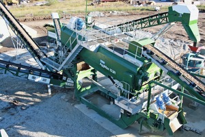  Overhead view of AggMax logwasher on wash plant in Texas 