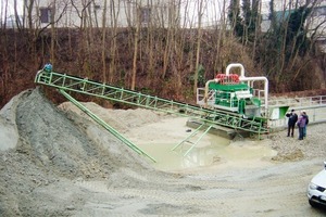  	Dewatering of a scoop wheel overflow 