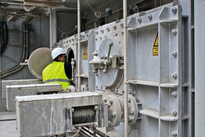  4 Temperature sensor installed above the inspection port on the new lime kiln 