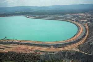  Wasserdamm Sossego Kupfermine Sossego copper mine water dam 