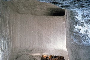  1 View into one of the gigantic salt chambers with columns 