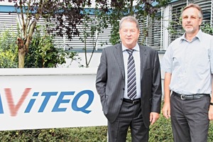  Geschäftsführende Gesellschafter der AViTEQ Vibrationstechnik GmbH und der ­Weiteq GmbH: Wolfgang Finger und Achim Eicke • The two managing partners of the AViTEQ Vibrationstechnik GmbH and der Weiteq GmbH Wolfgang Finger and Achim Eicke 